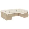 vidaXL 9 pcs conjunto de sof&aacute;s p/ jardim com almofad&otilde;es vime PE bege