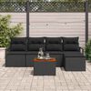 vidaXL Conjunto de Sof&aacute; de Jardim com almofada 6 pcs Preto vime PE
