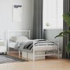 vidaXL Estrutura de cama com cabeceira e p&eacute;s 90x190 cm metal branco