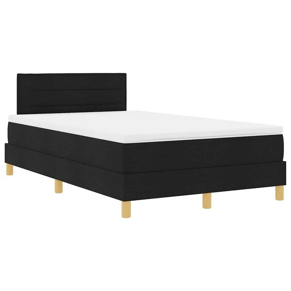 vidaXL Cama Box Spring LED com colch&atilde;o Preto 120 x 190 cm tecido