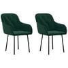 vidaXL Cadeiras de jantar 2 pcs veludo verde-escuro