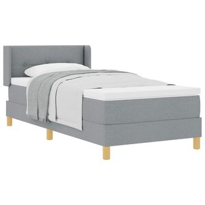 vidaXL Cama com Estrado com colch&atilde;o Cinzento-claro 90 x 200 cm tecido
