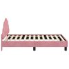 vidaXL Estrutura de Cama Infantil com Cabeceira Rosa 80 x 160 cm