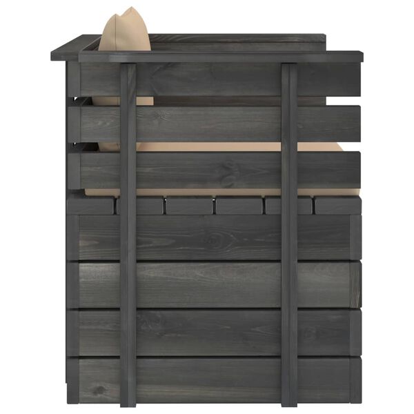 vidaXL 12 pcs conjunto lounge de paletes com almofad&otilde;es pinho maci&ccedil;o