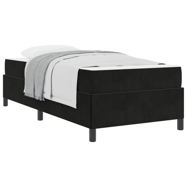 vidaXL Estrutura da Cama com colch&atilde;o Preto 80 x 200 cm tecido