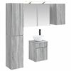 vidaXL Conjunto de Arm&aacute;rios para Banheiro 5 unid. Sonoma cinzento