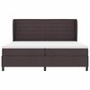 vidaXL Cama Box com colch&atilde;o Castanho escuro 200 x 200 cm tecido