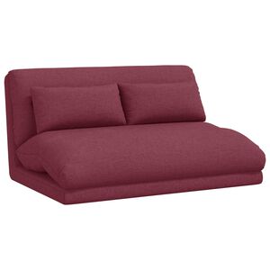 vidaXL Cadeira de ch&atilde;o ajust&aacute;vel Vinho Vermelho Tecido