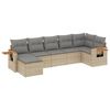 vidaXL 7 pcs conjunto de sof&aacute;s p/ jardim com almofad&otilde;es vime PE bege