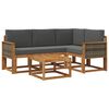vidaXL Conjunto de Sof&aacute;s para Exterior 5 unid. Natural e Antracite