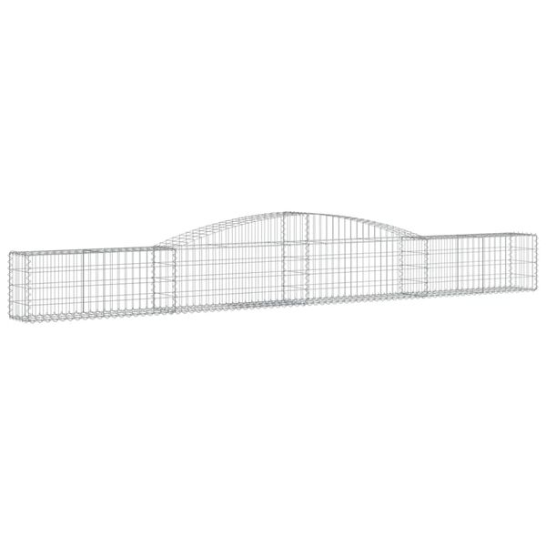 vidaXL Cestos gabião arqueados 4 pcs 400x30x40/60 cm ferro galvanizado