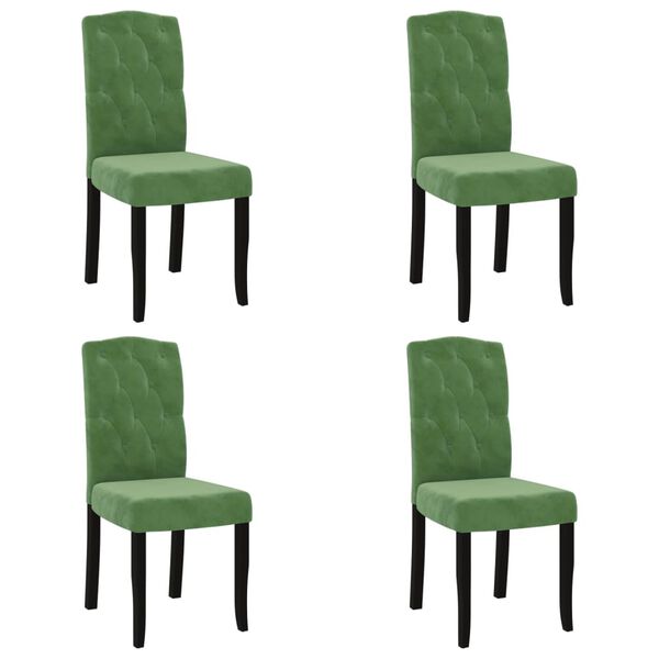 vidaXL Cadeiras de jantar 4 pcs veludo verde-escuro