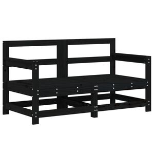 vidaXL Sof&aacute;s de canto para jardim 2 pcs madeira de pinho maci&ccedil;a preto