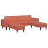 vidaXL Sof&aacute; Laranja Vermelho 250 x 188 x 76 cm Tecido de Veludo Cotele