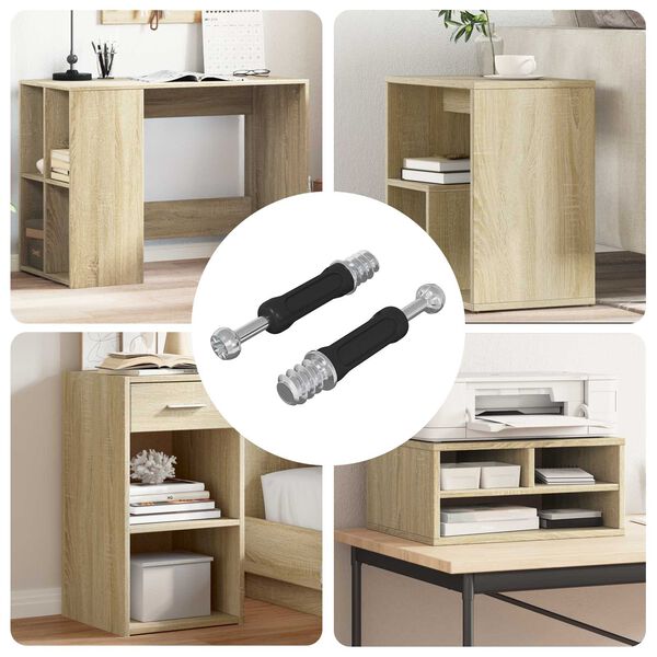 vidaXL Parafuso de Fechamento de Cames 2 pcs Prata e Preto M6 x 40 mm