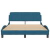 vidaXL Estrutura de cama com cabeceira Dover 140x190 cm veludo azul