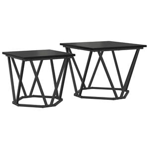 vidaXL Conjunto de mesas de apoio 2 unid. Carvalho Preto