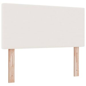 vidaXL Cabeceira com cabeceira Creme 90 cm Couro Sint&eacute;tico