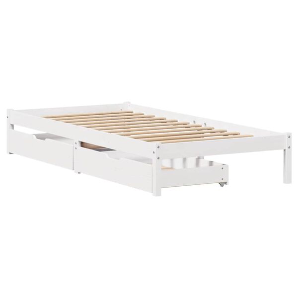 vidaXL Cama sem colchão 90x190 cm madeira de pinho maciça branco