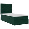 vidaXL Estrutura de cama otomana colch&otilde;es 90x200cm veludo verde escuro