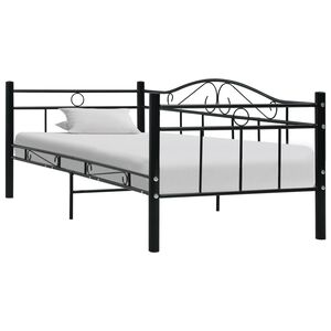 vidaXL Estrutura sof&aacute;-cama 90x200 cm metal preto