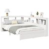vidaXL Cama com estante sem colch&atilde;o 120x200 cm pinho maci&ccedil;o branco