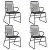 vidaXL Cadeiras de jardim 4 pcs 58x59x85,5 cm vime de PVC preto