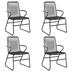 vidaXL Cadeiras de jardim 4 pcs 58x59x85,5 cm vime de PVC preto