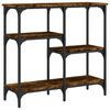 vidaXL Mesa consola 80x29x75 cm derivados de madeira carvalho fumado
