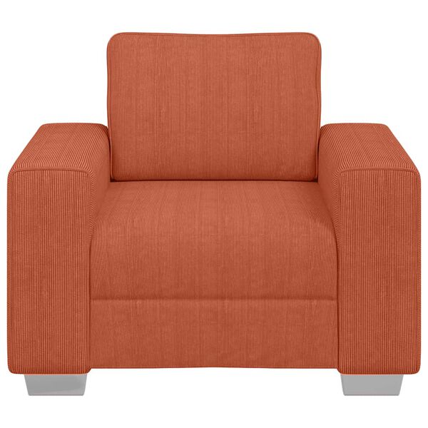 vidaXL Poltrona 100x77x82 cm tecido corduroy laranja vermelho