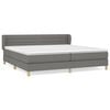 vidaXL Cama com molas/colch&atilde;o 200x200 cm tecido cinzento-escuro