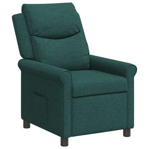 vidaXL Poltrona reclin&aacute;vel Verde-Escuro 69 x 93 x 102 cm Tecido
