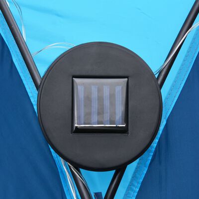 vidaXL Tenda festas com LEDs e 4 paredes laterais 3,6x3,6x2,3 m azul