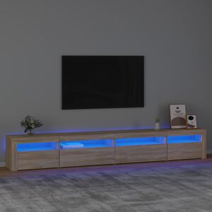 vidaXL M&oacute;vel de TV com luzes LED 270x35x40 cm carvalho sonoma