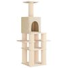 vidaXL &Aacute;rvore para gatos com postes de sisal Creme 180 cm