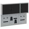vidaXL Conjunto de Arm&aacute;rio de Ferramentas e Pegboard 5 pcs Preto