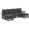 vidaXL Conjunto de Sof&aacute; de Jardim 6 pcs Cinzento vime PE