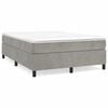 vidaXL Estrutura de cama com molas 140x190 cm veludo cinzento-claro