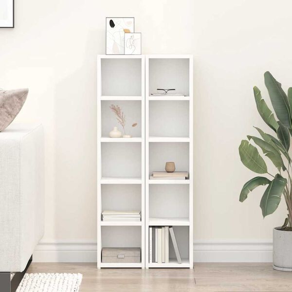vidaXL Arm&aacute;rios para CD 2 pcs 21x16x93,5 cm contraplacado branco