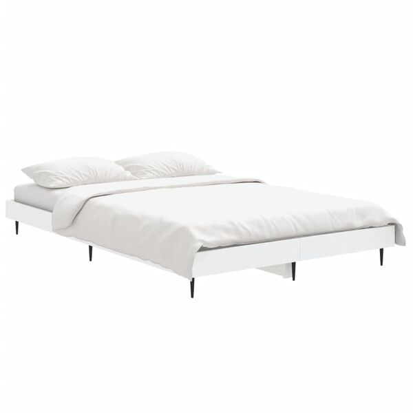 vidaXL Estrutura de cama 120x190 cm derivados de madeira branco