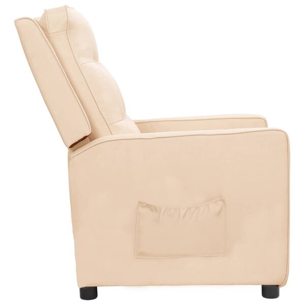 vidaXL Poltrona elevat&oacute;ria tecido cor creme