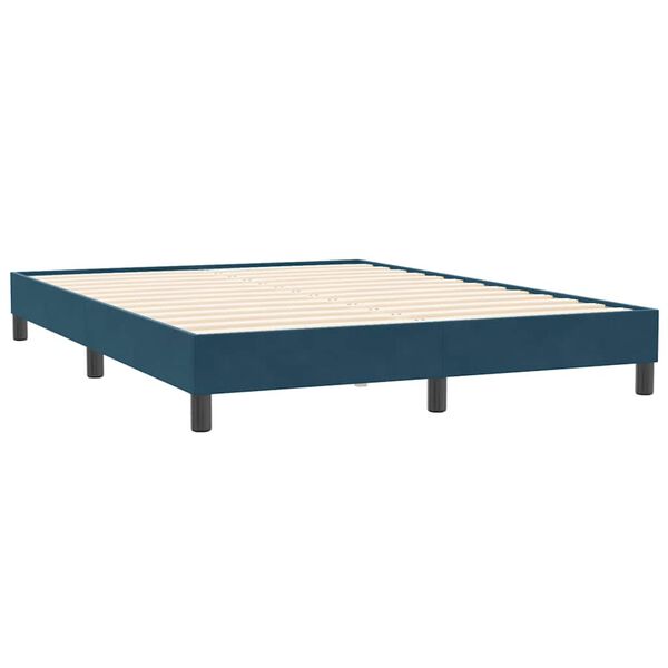 vidaXL Estrutura de cama sem colch&atilde;o 160x210 cm veludo azul