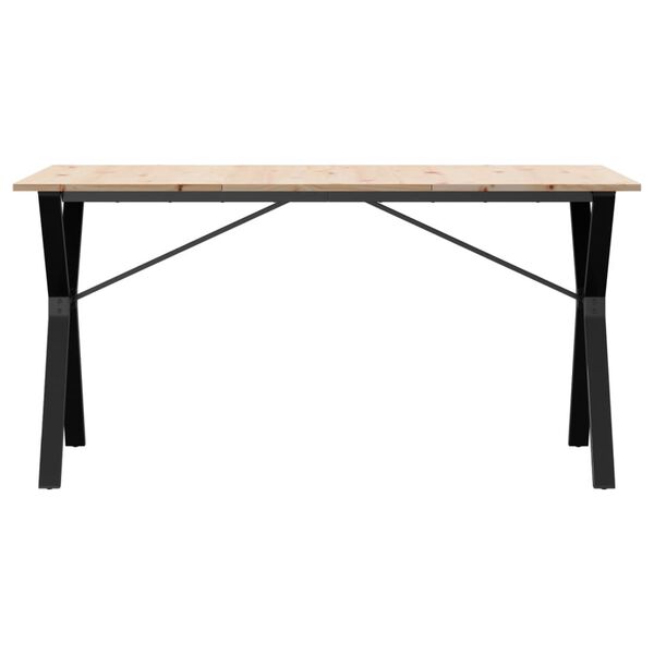 vidaXL Mesa de jantar estrutura em Y 140x80x75cm pinho e aço