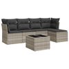 vidaXL 6 pcs conj. sof&aacute;s jardim com almofad&otilde;es vime PE cinzento-claro