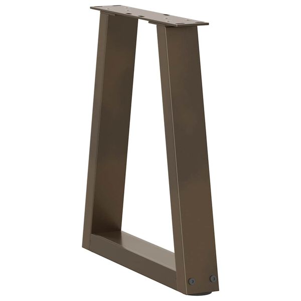 vidaXL P&eacute;s para mesa de centro em formato de V, 2 pe&ccedil;as, a&ccedil;o natural, 38 x (42-43,3) cm, a&ccedil;o