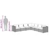 vidaXL 7 pcs conjunto lounge jardim c/ almofad&otilde;es vime PE castanho