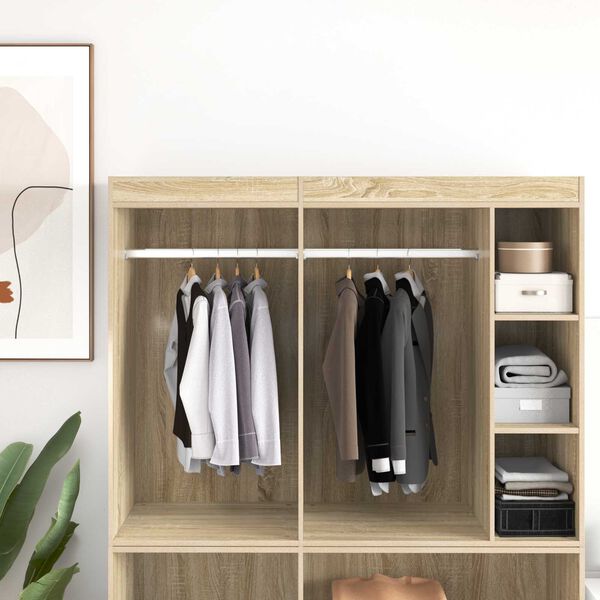 vidaXL Viga de Closet 2 pcs Prateado 764 x 15 x 29 mm Liga de Alum&iacute;nio