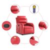 vidaXL Poltrona de massagens reclin&aacute;vel couro artificial vermelho