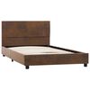 vidaXL Estrutura de cama 100x200 cm camurça artificial castanho