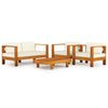 vidaXL Conjunto de lounge de jardim com 4 pe&ccedil;as e almofadas 100x60 cm madeira de ac&aacute;cia